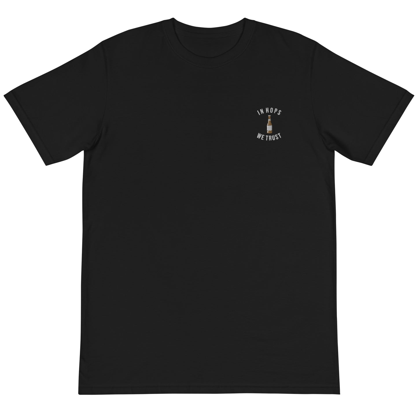 Sustainable Embroidered T-shirt - In Hops We Trust