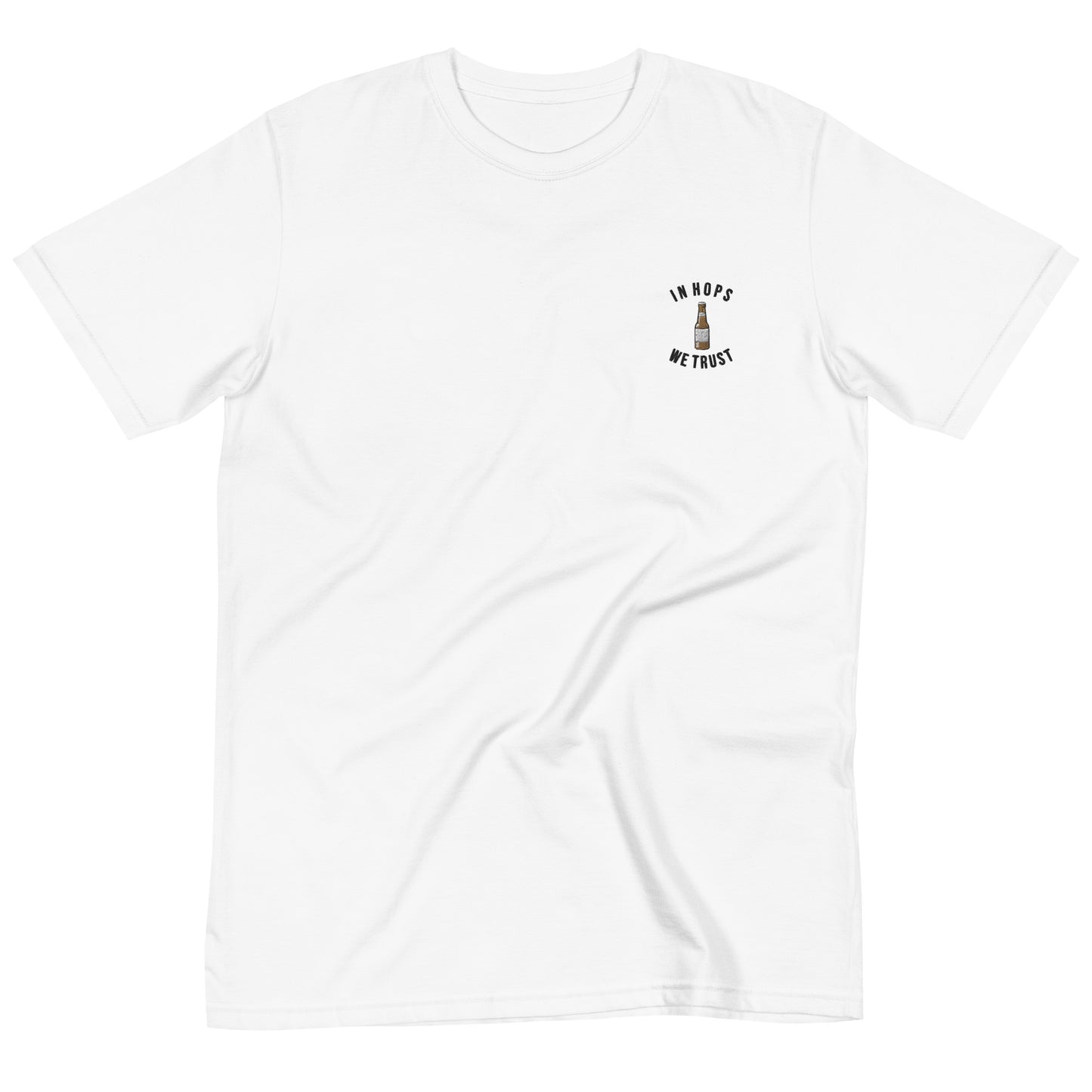 Sustainable Embroidered T-shirt - In Hops We Trust